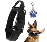 Collar Táctico para Perros Collares de Nailon Medianos Grandes Militar Ajustable Mascotas XL Negro
