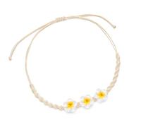 Collar tejido a mano inspirado en Hawai con arcilla polimérica, flores de plumeria, cadena resistente para mujer, piezas de joyería de arcilla suave, talla única, como se describe, como se describe