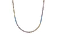 Collar Tenis Rainbow Pastel CZ Plata