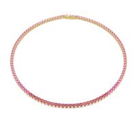 Collar Tennis Matrix, Talla redonda, Rosa, Acabado en oro de 18 quilates M