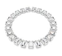Swarovski Collar Tennis Millenia, Cristales de gran tamaño, Talla octogonal, Blanco, Baño de rodio