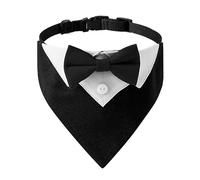 Collar tipo bandana de esmoquin para perro, collar ajustable con pajarita y corbata para el cuello, pañuelo ajustable para perros pequeños, medianos y grandes, Navidad, boda
