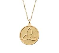 Collar Triquetra de plata de ley 925 chapado en oro de 22 mm |LK_NLC_01495 | necklace 22mm celestial round medallion with 18 inch cable chain symbolic jewelry gift for men women