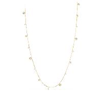 Collar Una Angelic, Perla de cristal, Talla redonda, Blanco, Baño tono oro OS