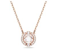 Collar Una, Talla redonda, Blanco, Baño tono oro rosa OS