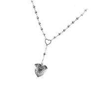 Collar único con dije de caja de corazón, estilo retro, joyería de moda, perfecto para el uso diario, regalo del secreto del corazón