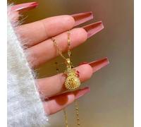 Collar único de Titsteel para FeFor aturing For a BeFor autiful Hollow Blessing ChFor arFor acter for SpirituFor al Vibe (collar de bolsa dorada)