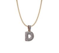Collar unisex con colgante de cúbico, letra inicial C, medida 26,5 x 15,60 mm de ancho, joyas para mujeres perlas regalos collares organizador joyería, Zinc alloy, No es una piedra preciosa