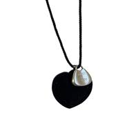 Collar unisex con colgante de símbolo de amor, cadena de cordel suave, joyería delicada, cadena de suéter apilable para uso diario, collar minimalista con colgante de amor, talla única, como se