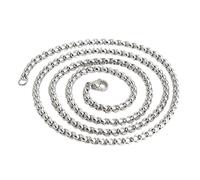 Collar unisex de estilo hip hop, de acero inoxidable, diseño de perlas cuadradas, cadena de acero, joyería moderna masculina, uso diario, collar de hip hop, One Size, como se describe, como se