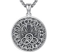 Collar Vikingo Hombre Colgante de Pata de Oso de Plata de Ley 925 Collar Nudo Celta Runas Talismán Nórdico Vikingo Joyería Regalo de Cumpleaños para Hombres