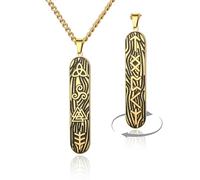 Collar vikingo para hombres y mujeres, acero inoxidable, runas nórdicas, triquetra, triskelion, valknut, colgante de amuleto vintage, regalo de joyería, ajustable, Acero inoxidable, Sin piedra