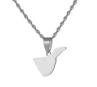 Collar Vintage con Mapa De Tenerife: Cadena para Suéter con Colgante De Color Sólido A La Moda, Gargantilla Étnica Ajustable para Parejas, Regalo De Joyería para Hombres Y Mu