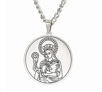 Collar Virgen María Medalla Milagrosa Collar Patrona Nuestra Señora de Guadalupe Virgen de Guadalupe Madre María Amuleto Joyería Católica Regalo Religioso (plata 2)