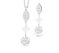 Collar Virgen María Nudo de las brujas Tetragrammaton Pentagram Collar Colgante de nudo celta Triple protección brujería pagano amuleto cristiano religioso jewerly para mujeres hombres (Plata 2)