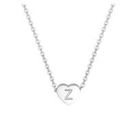 Collar y colgantes de oro para mujer, 26 iniciales en forma de corazón, collar para mujer, collares para mujer, collares para mujer, collares de plata con inicial del alfabeto de la A Z 26 para niñas