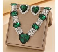 Collar y Pendientes de Bling Bling, Joyería para , Piedra de de Septiembre (Regalo de Piedra de de Septiembre), Regalo de San Valentín, y Banquete - Juego Elegante para Todo el Año