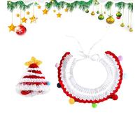 Collar y sombrero de punto para mascotas, collar de gato de punto, decoración de sombrero - Diseño de cuerda ajustable para perro, disfraz de Navidad para Schnauzers, Bichon Frise, adultos