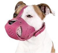 CollarDirect Bozal para perro Pitbull Amstaff Canasta de piel auténtica Staffordshire Terrier (rosa)
