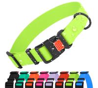 CollarDirect Collar ajustable para perro, colorido, impermeable, para perros pequeños, medianos y grandes, cachorros, 8 colores (10 a 13 pulgadas, verde lima)