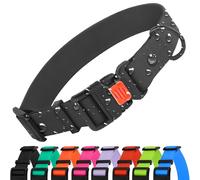 CollarDirect Collar Perro Ajustable Impermeable con Hebilla Fácil de Abrochar - Collar Perros de Nailon Resistente para Perros Pequeños Medianos Grandes y Cachorros (Neck Fit 18"-26", Black)