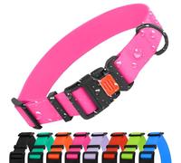 CollarDirect Collar Perro Ajustable Impermeable con Hebilla Fácil de Abrochar - Collar Perros de Nailon Resistente para Perros Pequeños Medianos Grandes y Cachorros (Neck Fit 18"-26", Pink)