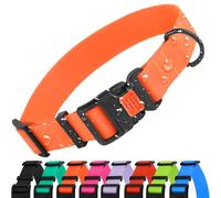 CollarDirect Collar Perro Ajustable Impermeable con Hebilla Fácil de Abrochar - Collar Perros de Nailon Resistente para Perros Pequeños Medianos Grandes y Cachorros (Neck Fit 18"-26", Orange)