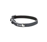 Bobby Canifrance, Collar para Gato Reflectante, Polipiel, Personalizable con dirección, Anti-Choke, Ajustable, Gris, 30 x 1 cm