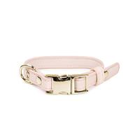 Record - Collar para Perros London - Fabricado en Piel sintética - con Hebilla de Metal y Anillo de Enganche de Metal - Talla XXS - 1,5 cm - Circunferencia 22-30 cm - Color Rosa
