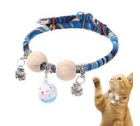 Collare per animali domestici con perline di Cedro, collari per Gatti, collare per cani personalizzato con ciondolo portafortuna, Comodo e regolabile, adatto a Tutti i Tipi (C,S)