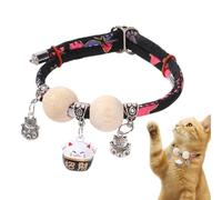 Collare per animali domestici con perline di Cedro, collari per Gatti, collare per cani personalizzato con ciondolo portafortuna, Comodo e regolabile, adatto a Tutti i Tipi (A,M)