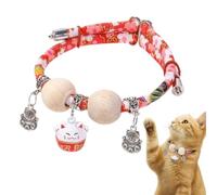 Collare per animali domestici con perline di Cedro, collari per Gatti, collare per cani personalizzato con ciondolo portafortuna, Comodo e regolabile, adatto a Tutti i Tipi (B,S)