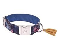 Collare regolabile in nylon e cotone linea Kami per cani 3 x 29-45 cm Blu