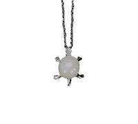 Collares 925 Pendientes de tortuga hecha a mano de plata para mujeres Jade natural Joyería Fina collares de tortuga sin cadena