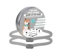 Collares Antiparasitario para Perros Collar luminiscente Anti-Insectos para Perros Fórmula Natural Apto para Todos los Perros Tamaño Ajustable, Protección de 8 Meses,2 Paquete,65cm (Grey)