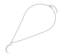 Collares con cadena de clavícula con gran luna de cristal para mujer Accesorios de joyería color plata Día de San Valentín Femme BijouxTratamiento profesional