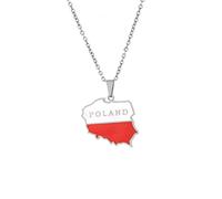 Collares con colgante de mapa de Polonia, diseño étnico de la bandera de Polonia, tarjetas de Polonia, cadena de clavícula, collares, encanto hip hop, patriotismo, joyería para mujer, hombre, cadena