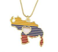 Collares con colgante de mapa de Venezuela para mujeres y hombres, collares de corazón de Venezuela, joyería de acero inoxidable, joyería venezolana, colgante de mapa de V-enezuela, regalo venezolano