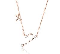 Collares con Colgante de Plata de Ley 925 para Mujer, Cristal, Tauro, Capricornio, Escorpio, Doce Constelaciones, joyería de Boda