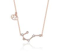Collares con Colgante de Plata de Ley 925 para Mujer, Cristal, Tauro, Capricornio, Escorpio, Doce Constelaciones, joyería de Boda