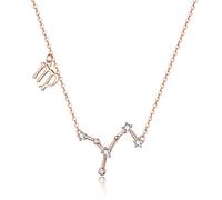 Collares con Colgante de Plata de Ley 925 para Mujer, Cristal, Tauro, Capricornio, Escorpio, Doce Constelaciones, joyería de Boda