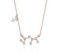Collares con Colgante de Plata de Ley 925 para Mujer, Cristal, Tauro, Capricornio, Escorpio, Doce Constelaciones, joyería de Boda