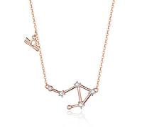 Collares con Colgante de Plata de Ley 925 para Mujer, Cristal, Tauro, Capricornio, Escorpio, Doce Constelaciones, joyería de Boda