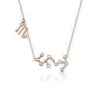 Collares con Colgante de Plata de Ley 925 para Mujer, Cristal, Tauro, Capricornio, Escorpio, Doce Constelaciones, joyería de Boda