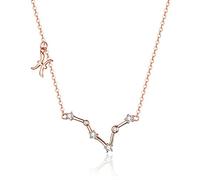 Collares con Colgante de Plata de Ley 925 para Mujer, Cristal, Tauro, Capricornio, Escorpio, Doce Constelaciones, joyería de Boda