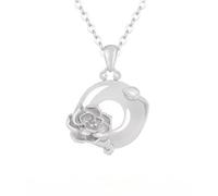 Collares con Colgante De Plata para Mujer, Collar De Cumpleaños De Plata De Ley 925 con Colgante De Doce Deidades Florales para Esposa, Madre, Novia, Hija O Amiga - Caja De Regalo Peonía De Abril