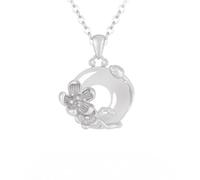 Collares con Colgante De Plata para Mujer, Collar De Cumpleaños De Plata De Ley 925 con Colgante De Doce Deidades Florales para Esposa, Madre, Novia, Hija O Amiga - Caja De Regalo Flor De Ciruelo D