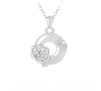 Collares con Colgante De Plata para Mujer, Collar De Cumpleaños De Plata De Ley 925 con Colgante De Doce Deidades Florales para Esposa, Madre, Novia, Hija O Amiga - Caja De Regalo Flor De Granada D