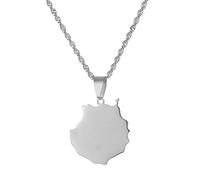 Collares con Colgante del Mapa De La Isla De Gran Canaria - Encanto De La Bandera del Contorno del País Cadena De Torsión Étnica para Hombres, Mujeres, Niños Y Niñas, Joyer