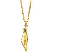 Collares Con Colgante En Forma De Mapa De Palestina, Collar Con Colgante De Mapas Étnicos Simples De Hip Hop, Para Mujeres, Hombres, Cadena De Clavícula, Suéter, Cadena Fina, Regalo De Joyería,